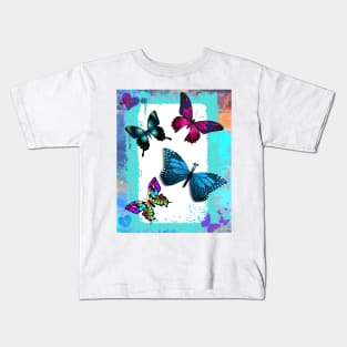 Multicolored Whimsical Butterflies Kids T-Shirt